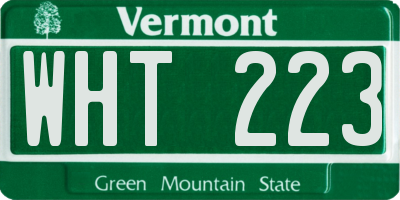 VT license plate WHT223