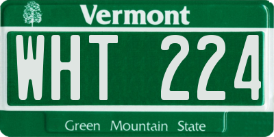 VT license plate WHT224