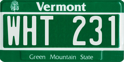 VT license plate WHT231