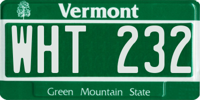 VT license plate WHT232