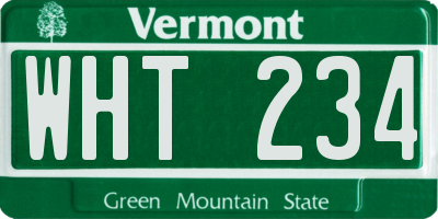 VT license plate WHT234