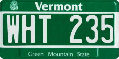 VT license plate WHT235