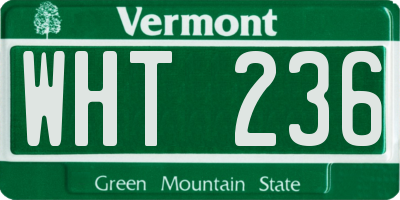 VT license plate WHT236