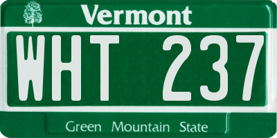 VT license plate WHT237