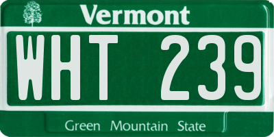 VT license plate WHT239