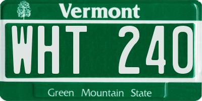 VT license plate WHT240