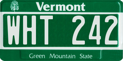 VT license plate WHT242