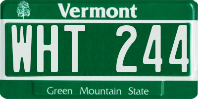 VT license plate WHT244