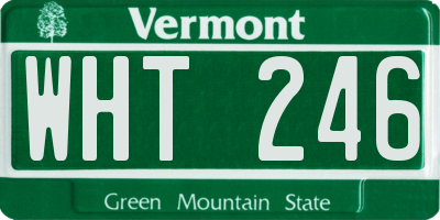 VT license plate WHT246
