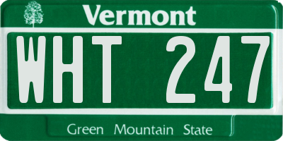 VT license plate WHT247