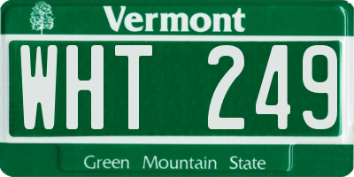 VT license plate WHT249