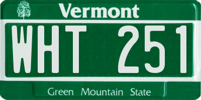 VT license plate WHT251