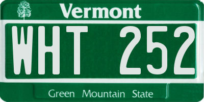 VT license plate WHT252