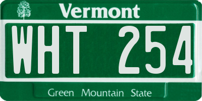 VT license plate WHT254