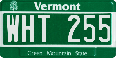 VT license plate WHT255