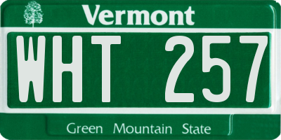 VT license plate WHT257