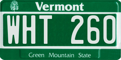 VT license plate WHT260