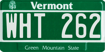 VT license plate WHT262