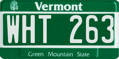VT license plate WHT263