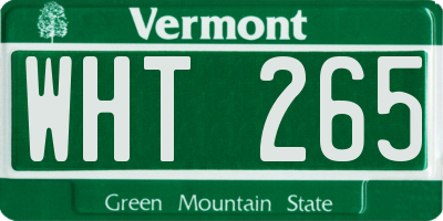 VT license plate WHT265