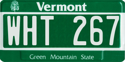 VT license plate WHT267