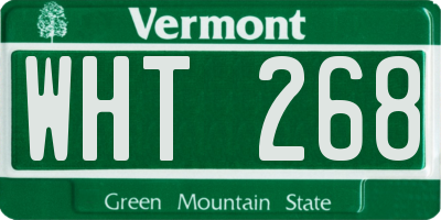 VT license plate WHT268