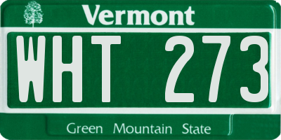 VT license plate WHT273