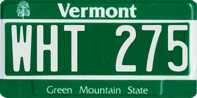 VT license plate WHT275