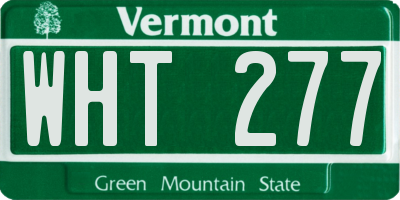 VT license plate WHT277