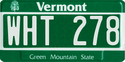 VT license plate WHT278