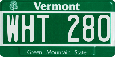 VT license plate WHT280