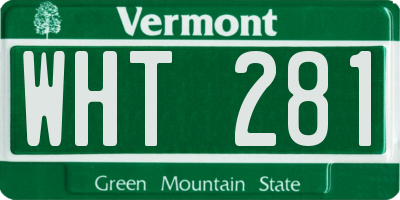 VT license plate WHT281