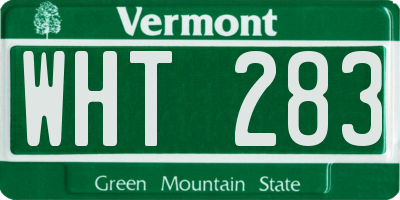 VT license plate WHT283