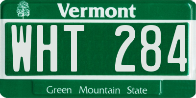 VT license plate WHT284