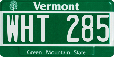 VT license plate WHT285