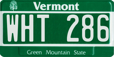 VT license plate WHT286