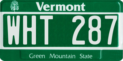 VT license plate WHT287