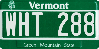 VT license plate WHT288