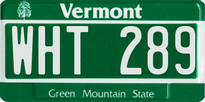 VT license plate WHT289