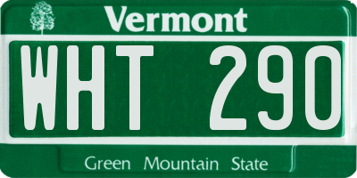 VT license plate WHT290
