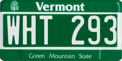 VT license plate WHT293