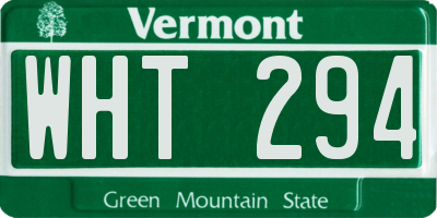 VT license plate WHT294