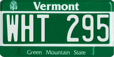 VT license plate WHT295