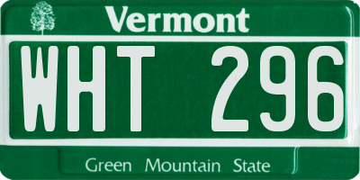 VT license plate WHT296