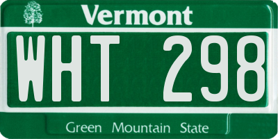 VT license plate WHT298