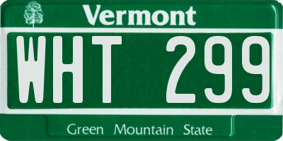 VT license plate WHT299