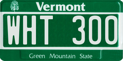 VT license plate WHT300