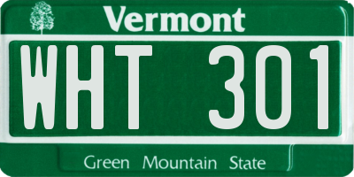 VT license plate WHT301