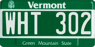 VT license plate WHT302