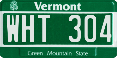 VT license plate WHT304